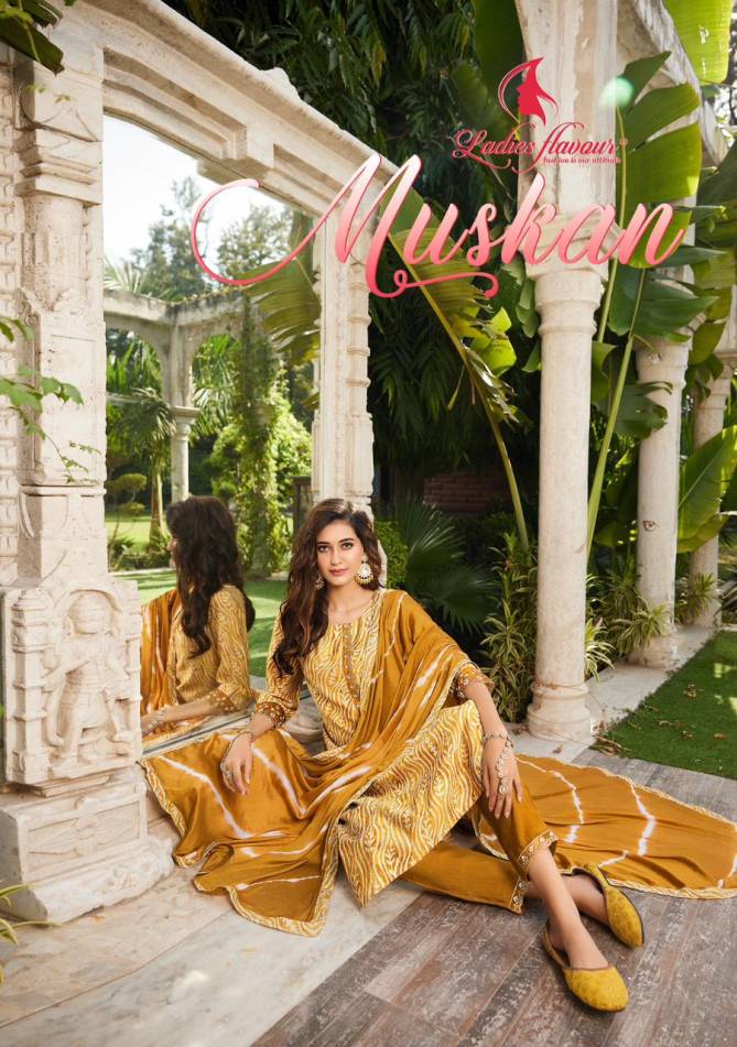 Ladies Flavour Muskan Model Chanderi Readymade Suits
